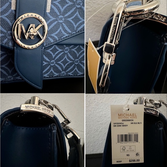 NWT MICHAEL MICHAEL KORS SIGNATURE GREENWICH SMALL CONVERTIBLE CROSSBODY - Picture 13 of 15